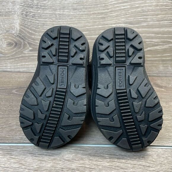 Sorel Snow Commander Warm Waterproof Black White Toddler Size 5 Fur Lined Boots - Picture 7 of 11